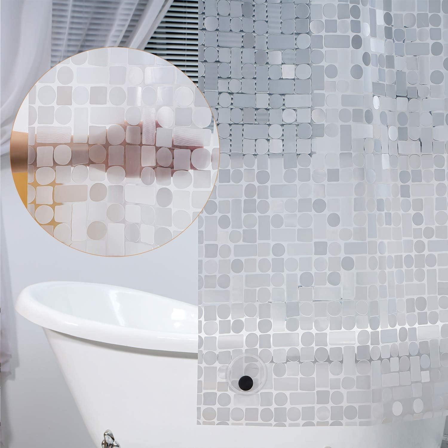 Funda de Ducha WELTRXE EVA 183x183cm Impermeable con 12 Ganchos