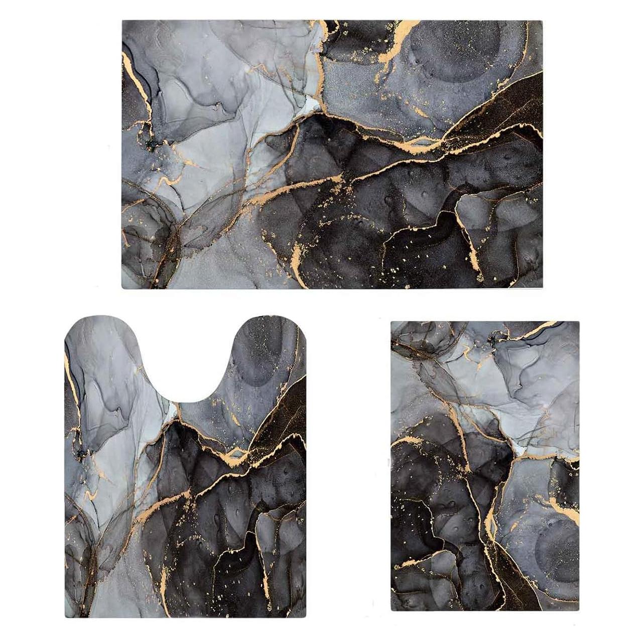 Conjunto de Alfombrillas de Baño EMMTEEY 3 Piezas Antideslizante