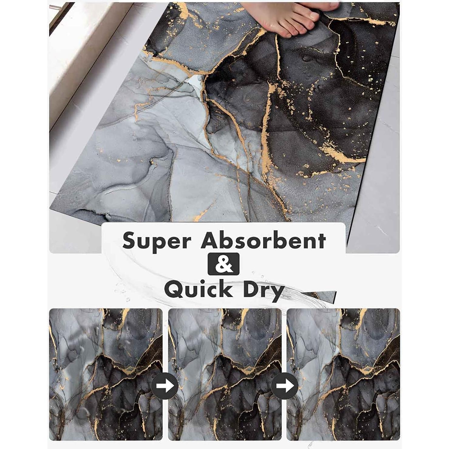 Conjunto de Alfombrillas de Baño EMMTEEY 3 Piezas Antideslizante