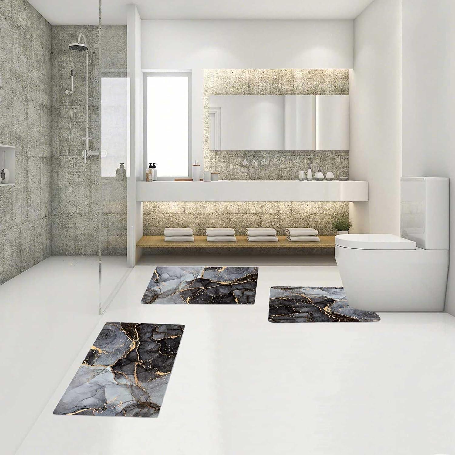 Conjunto de Alfombrillas de Baño EMMTEEY 3 Piezas Antideslizante