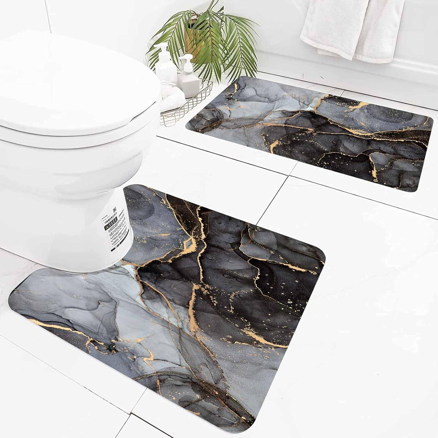 Conjunto de Alfombrillas de Baño EMMTEEY 3 Piezas Antideslizante