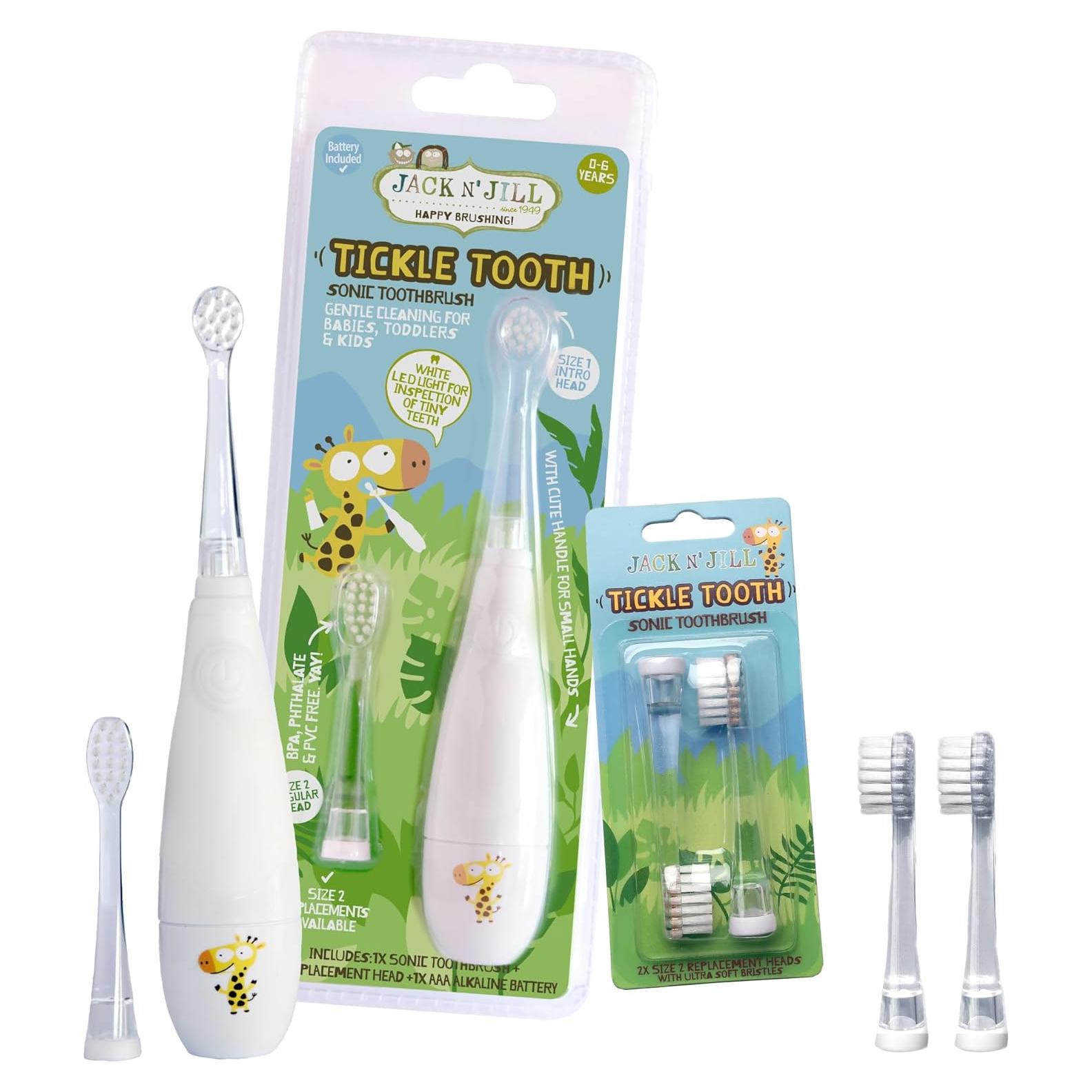 Cepillo de Dientes Eléctrico Jack N' Jill Tickle Tooth Niños - 2 Cabezas