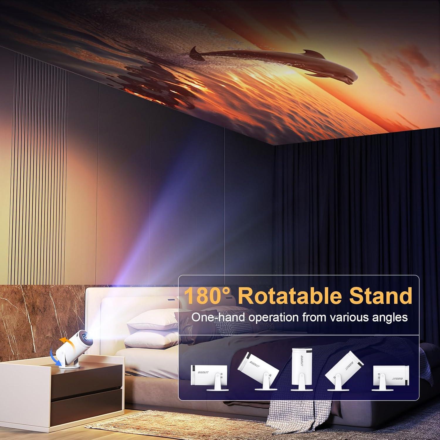 Mini Proyector QIAOLET 2025 Android 13, 4K, WiFi 6, 0.82kg