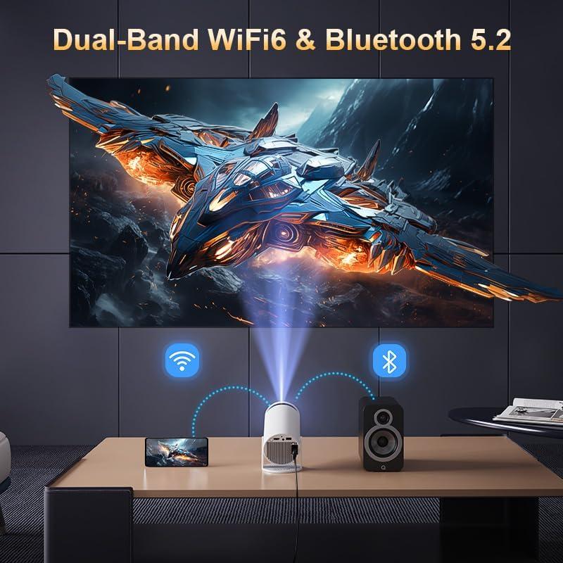 Mini Proyector QIAOLET 2025 Android 13, 4K, WiFi 6, 0.82kg