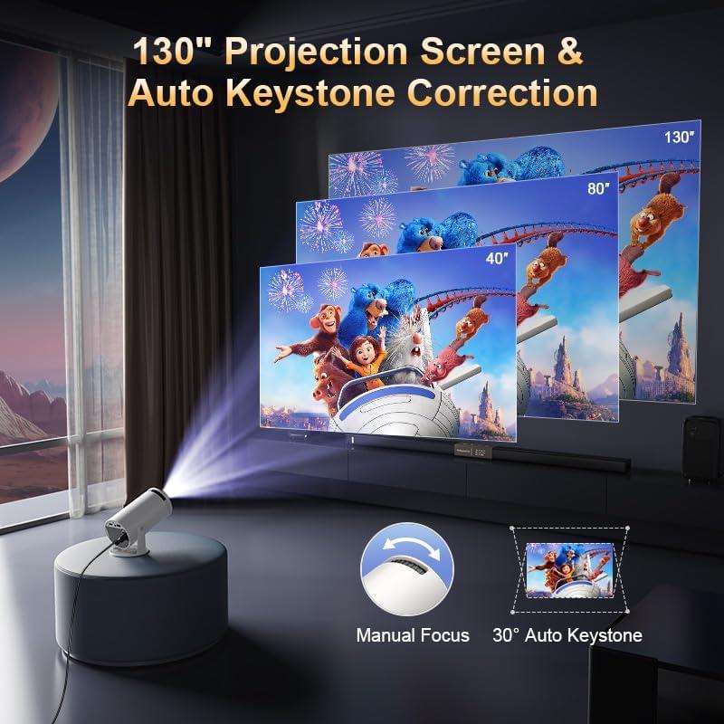 Mini Proyector QIAOLET 2025 Android 13, 4K, WiFi 6, 0.82kg