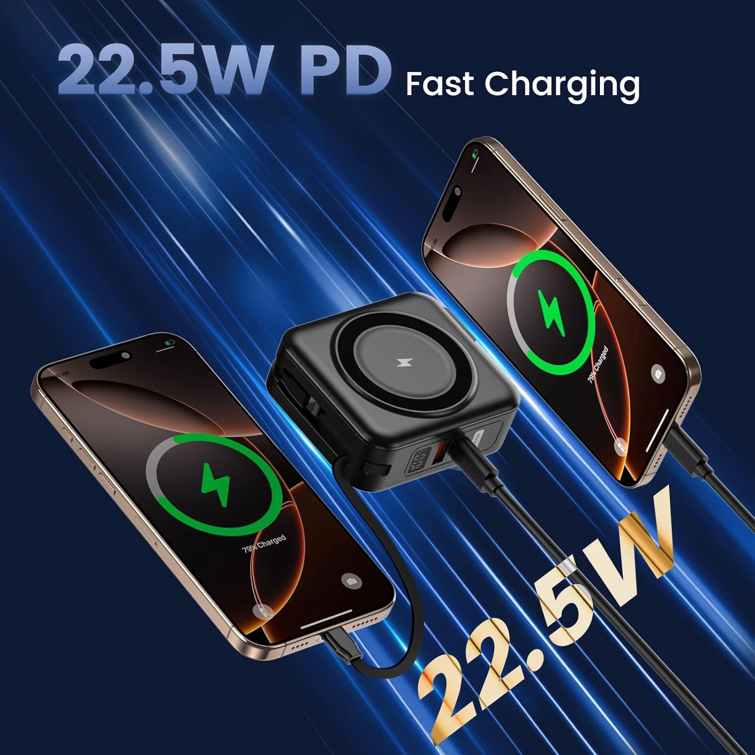 Cargador Portátil Magnético 10000mAh POAQCIF Negro