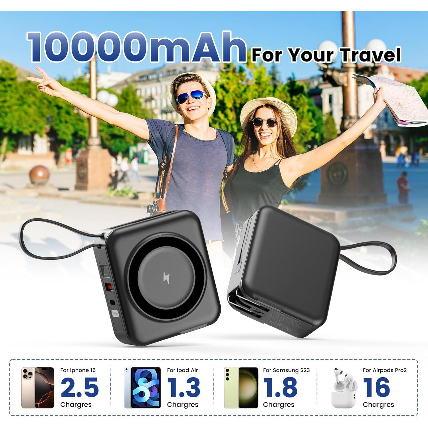 Cargador Portátil Magnético 10000mAh POAQCIF Negro