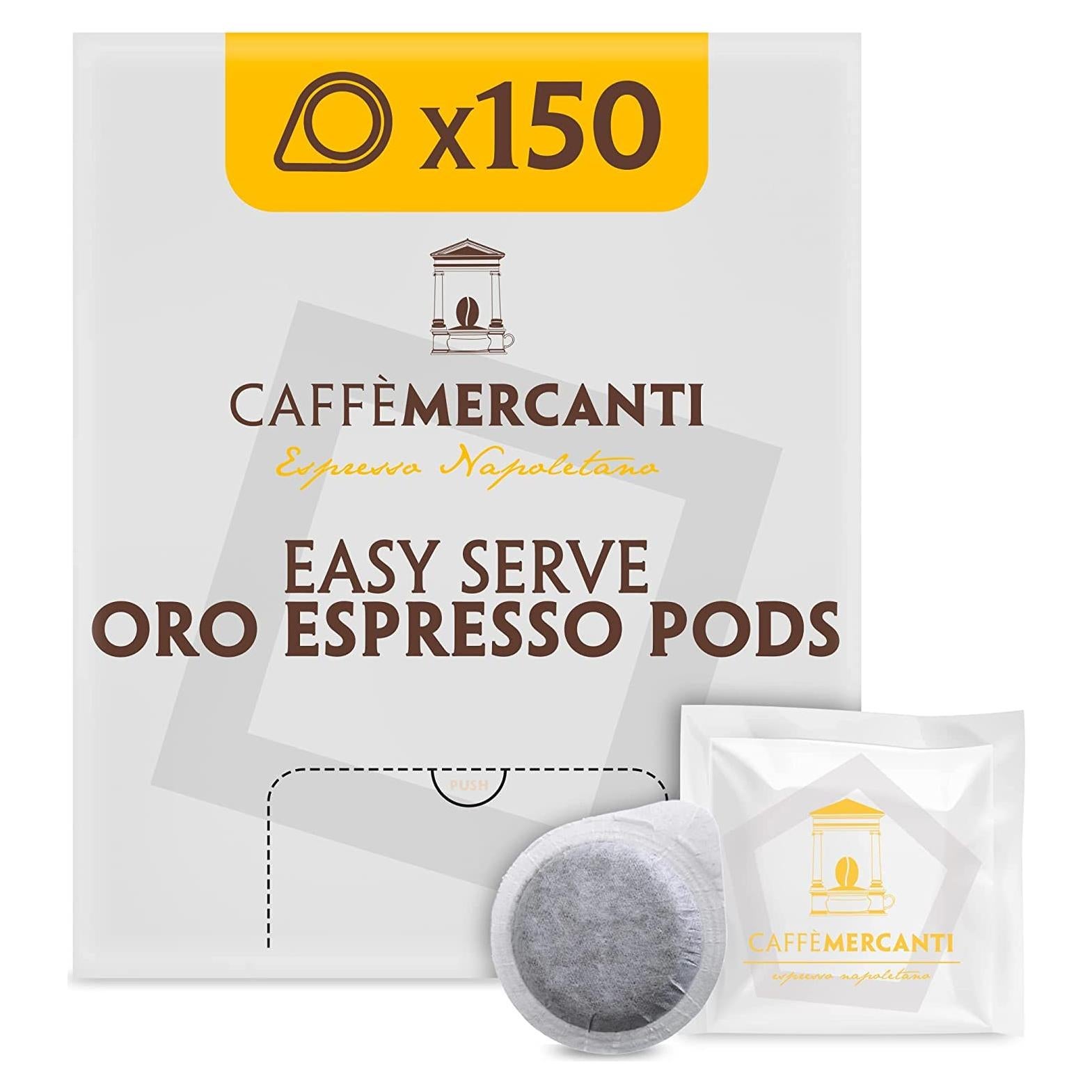 Caffe Mercanti Oro - 150 Cápsulas de Café Italiano ESE 44mm