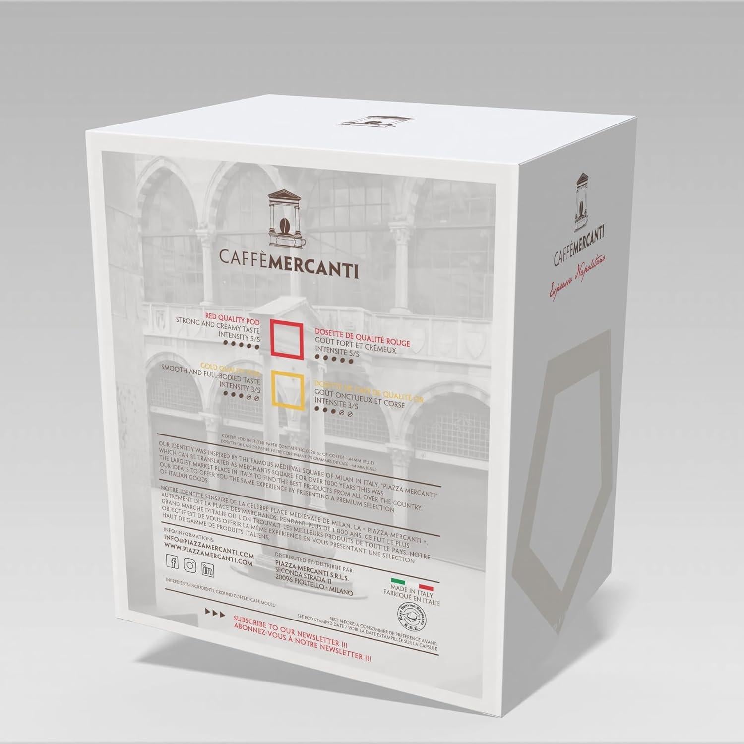 Caffe Mercanti Oro - 150 Cápsulas de Café Italiano ESE 44mm