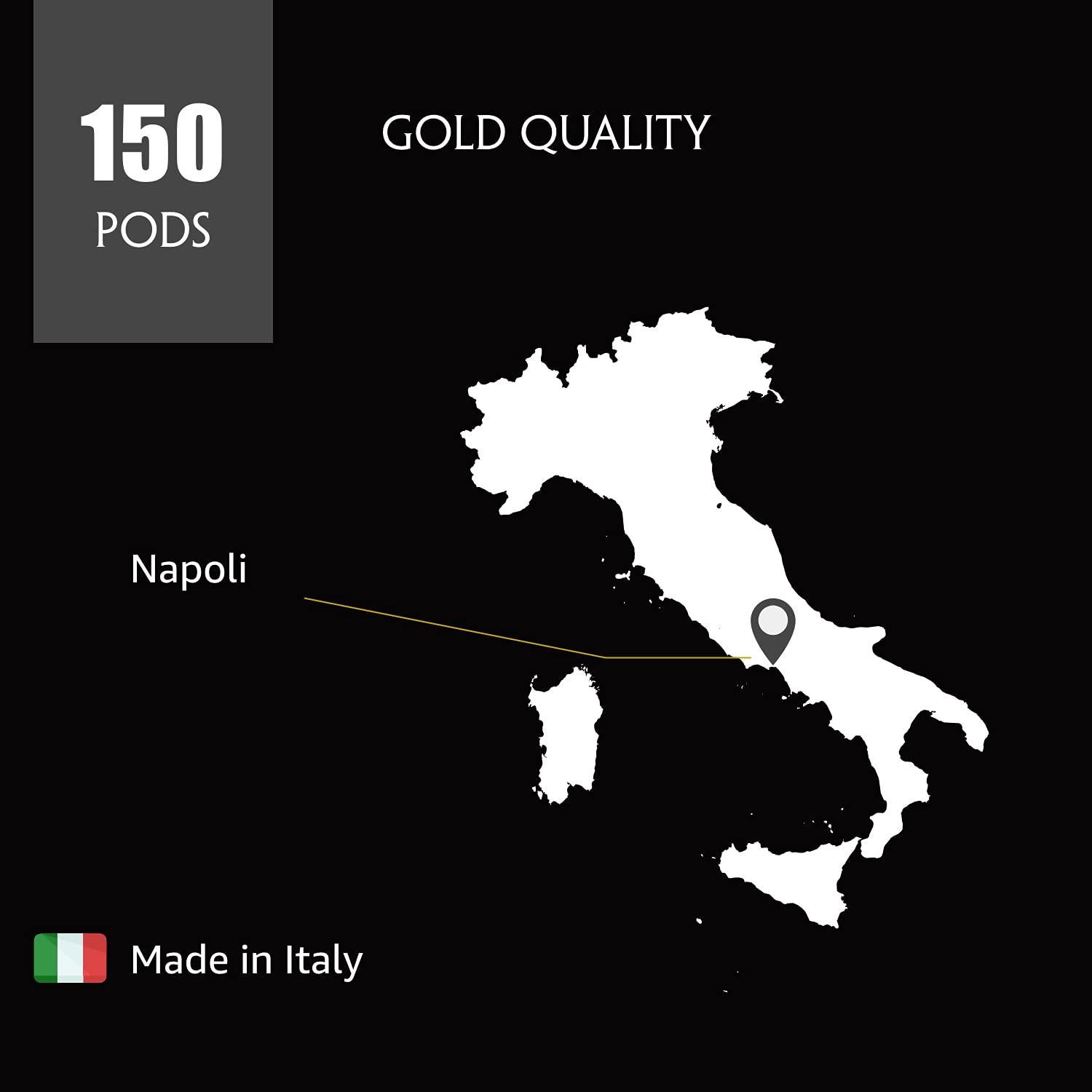 Caffe Mercanti Oro - 150 Cápsulas de Café Italiano ESE 44mm