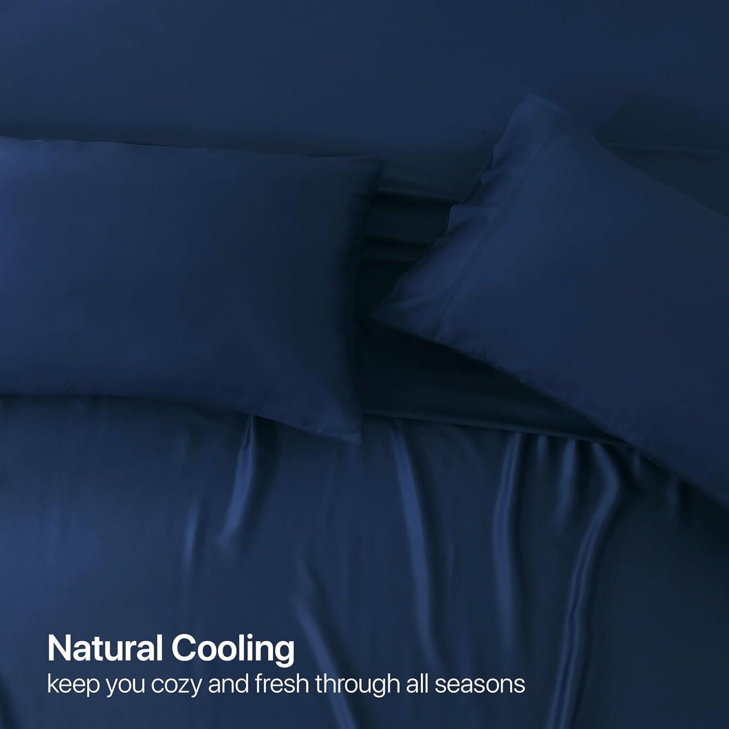 Juego de Sábanas Doble NATUREFIELD 100% Rayón Bambú 4 Piezas