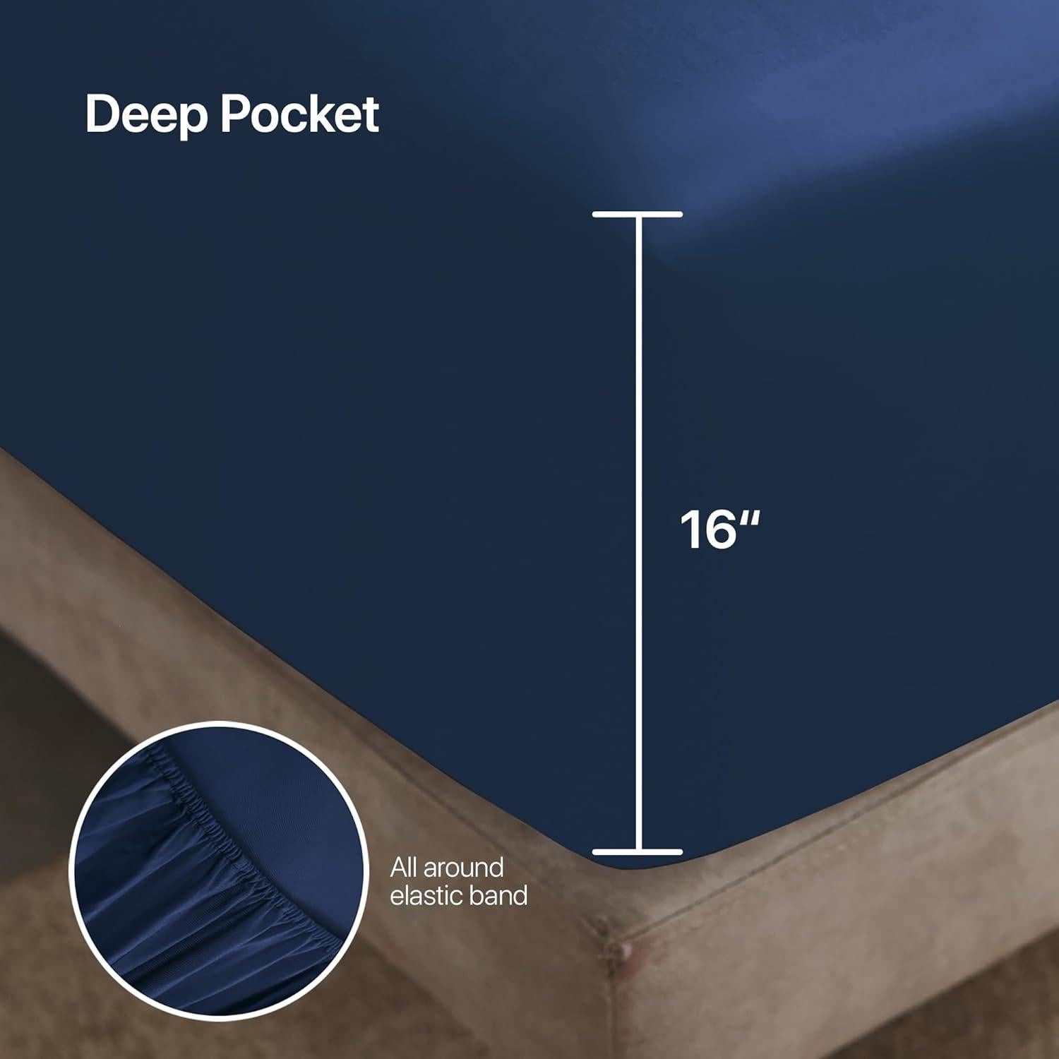 Juego de Sábanas Doble NATUREFIELD 100% Rayón Bambú 4 Piezas