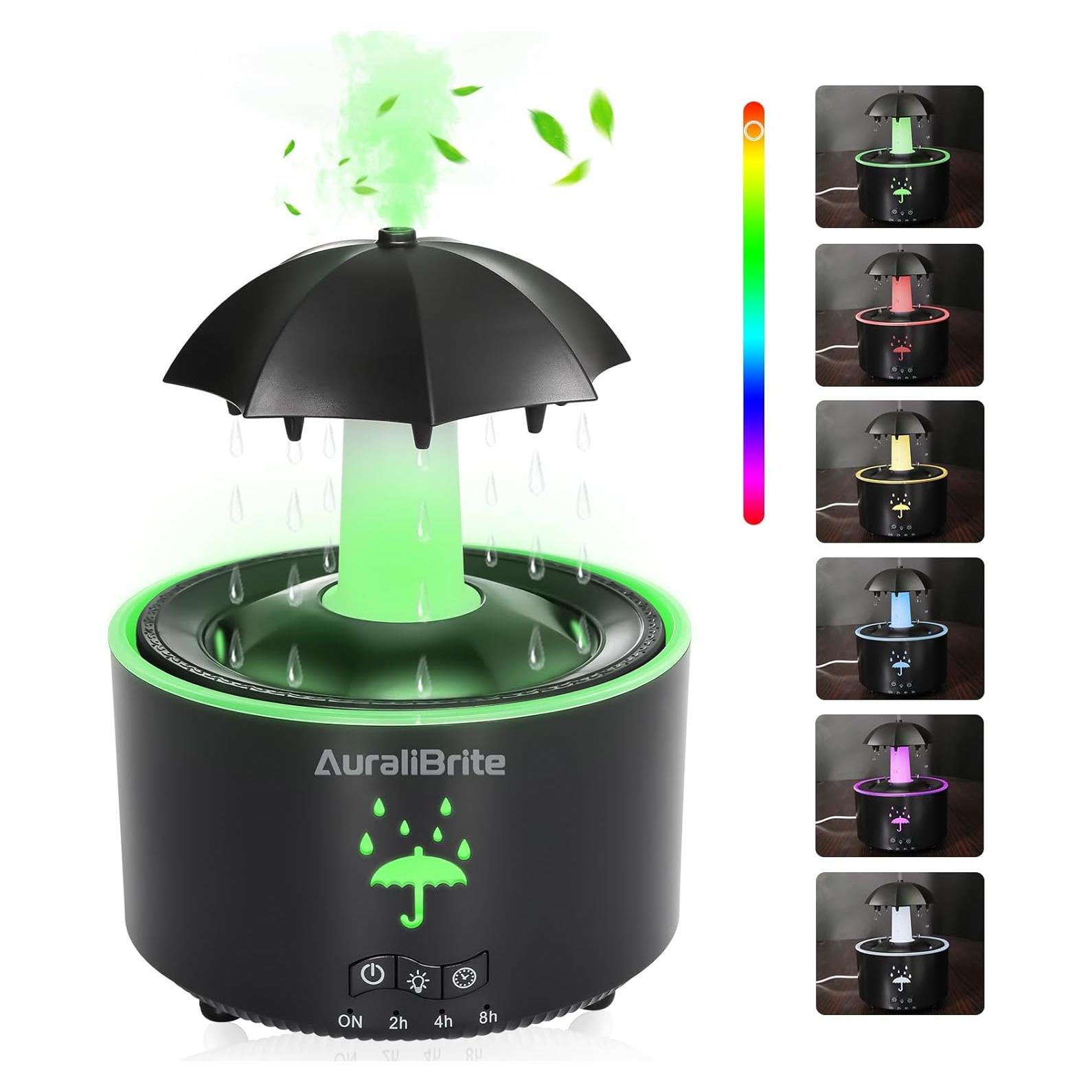 Humidificador Difusor de Aceite AuraliBrite V88 Negro 2-en-1