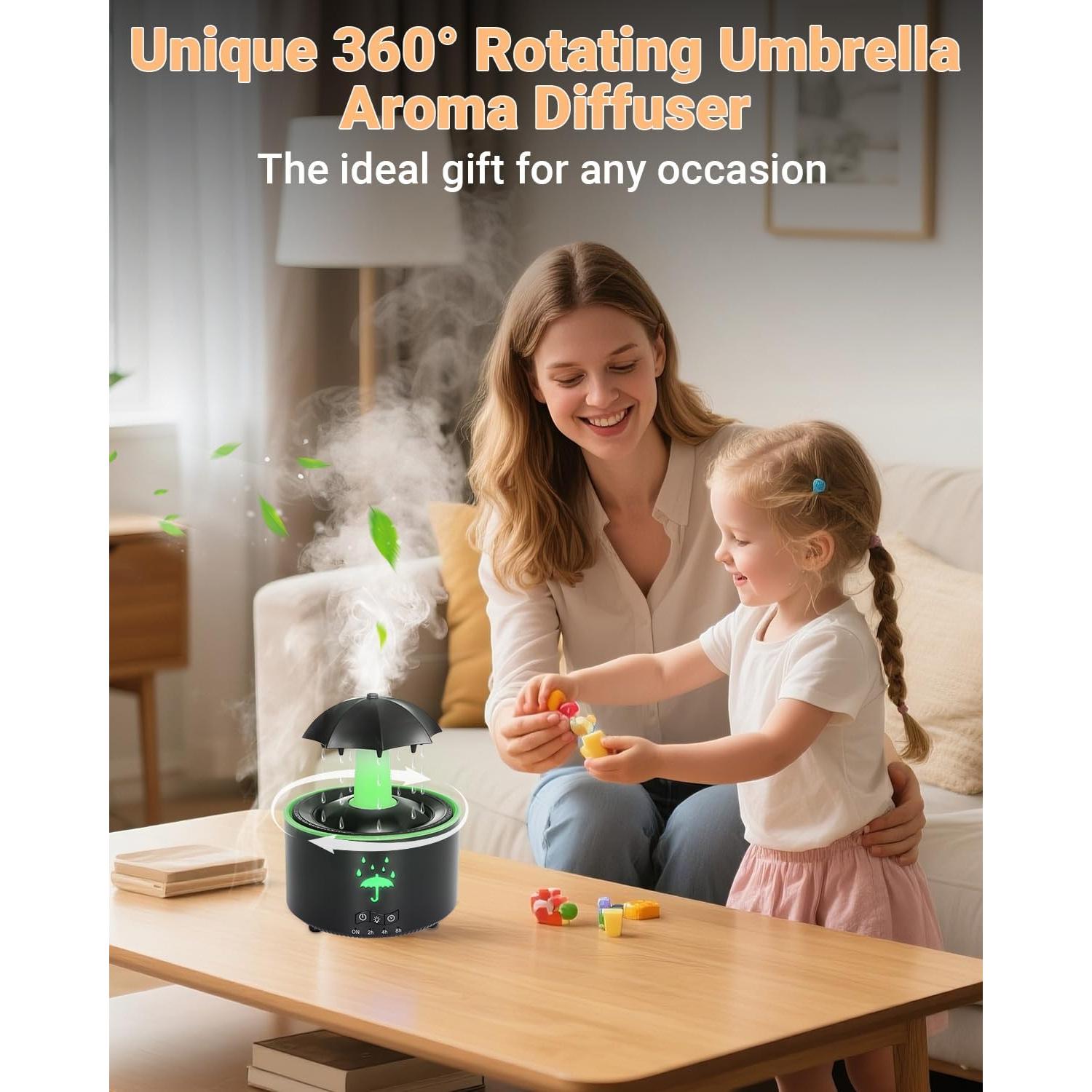 Humidificador Difusor de Aceite AuraliBrite V88 Negro 2-en-1