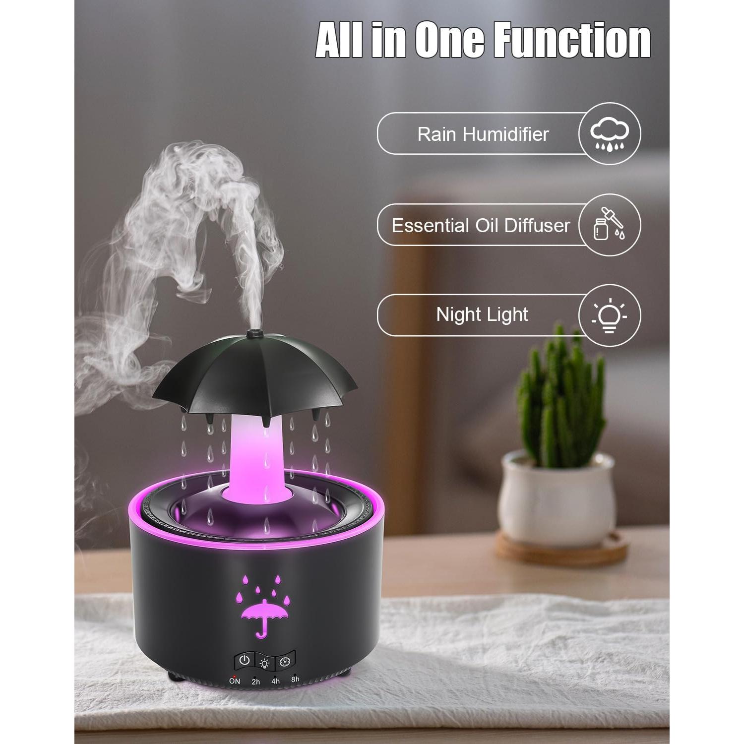 Humidificador Difusor de Aceite AuraliBrite V88 Negro 2-en-1