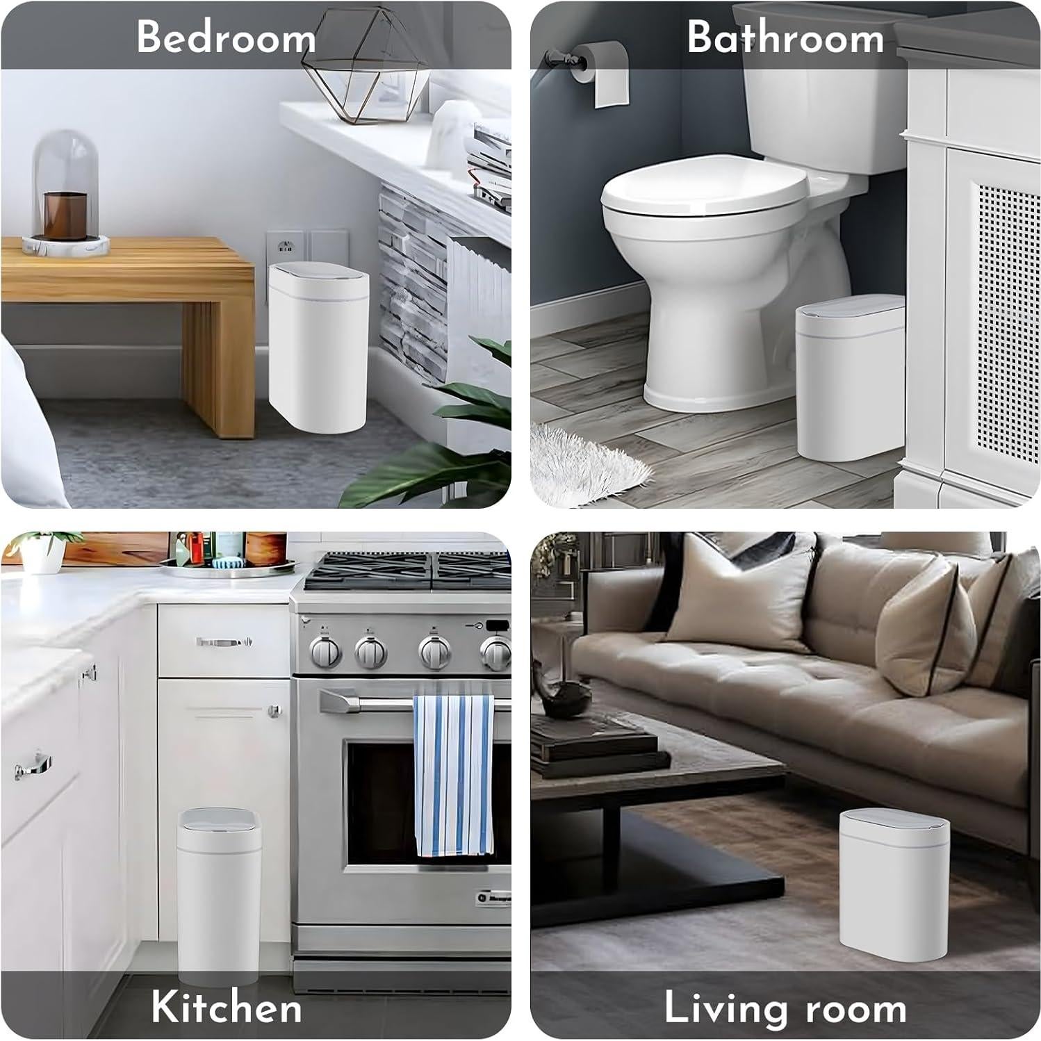 Basurero automático Syncvibe 2 galones blanco con sensor