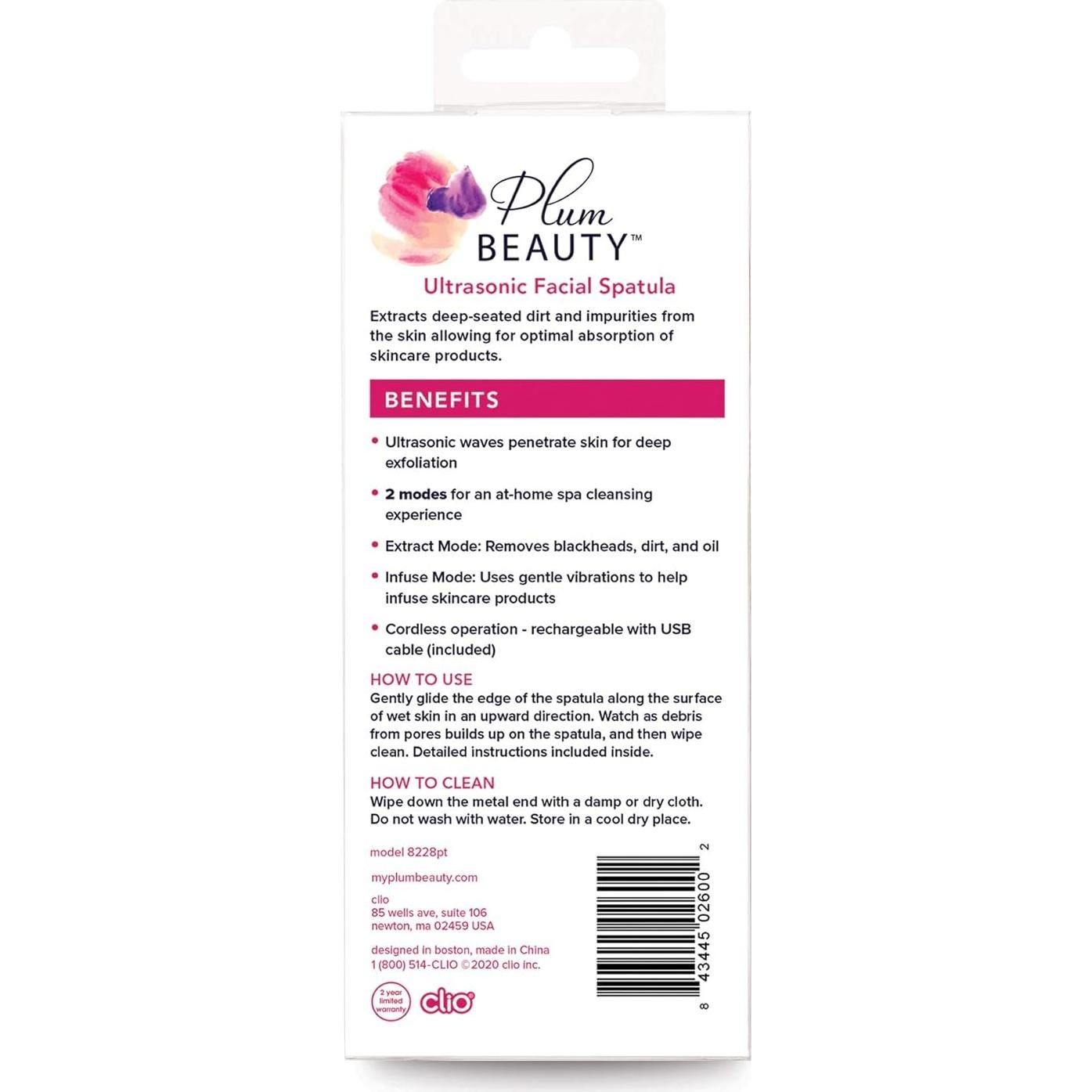 Espátula Facial Ultrasónica Clio 8228PT - Exfoliación Profunda