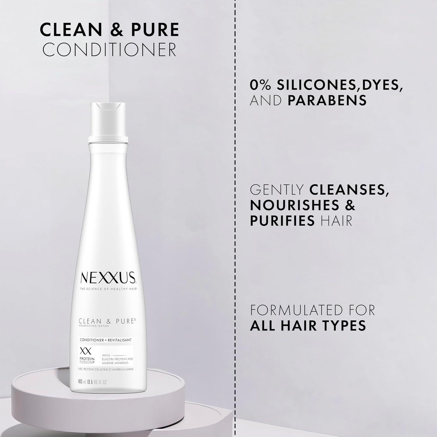 Acondicionador Nexxus Clean & Pure 382.7 g - Hidratante Sin Silicona