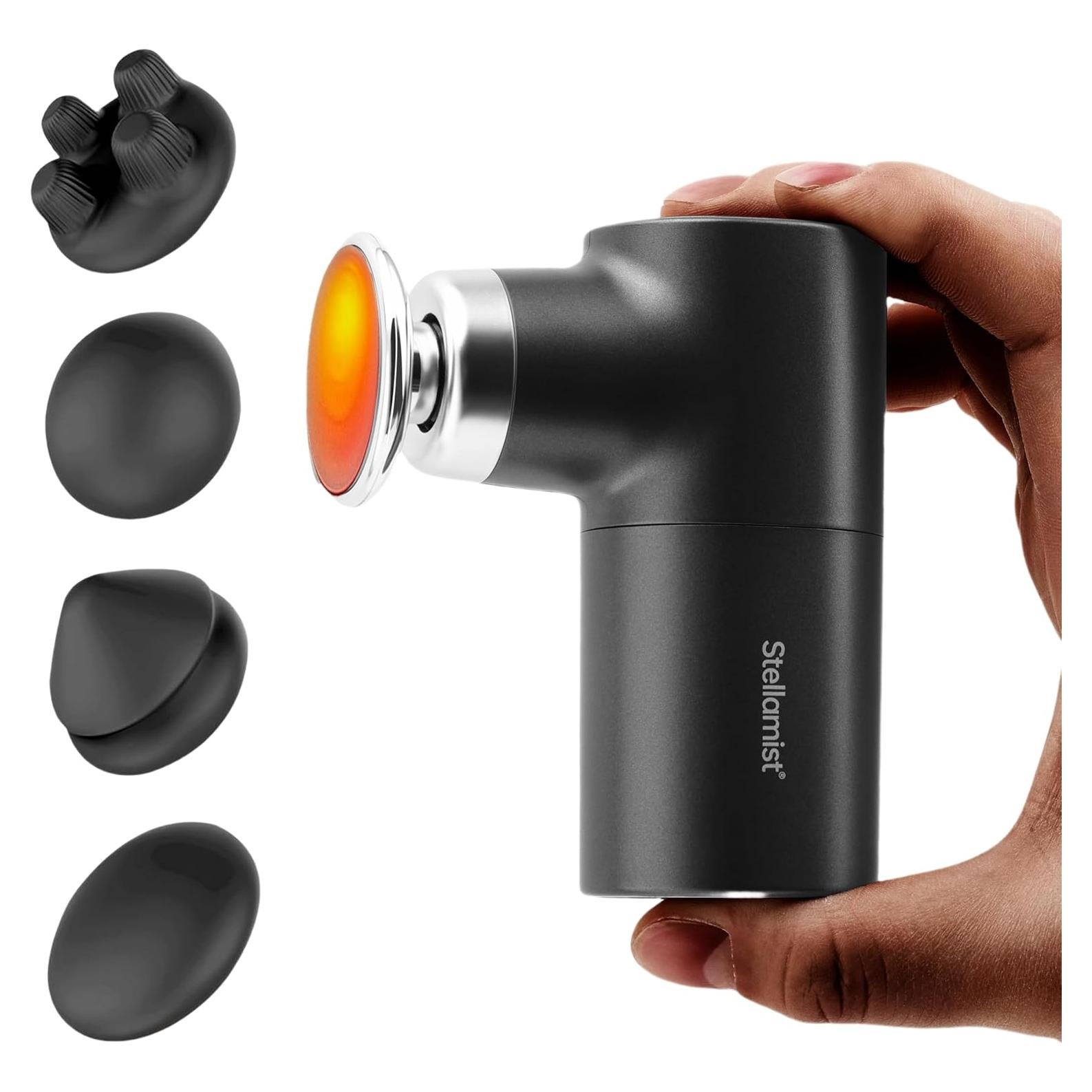 Mini Pistola de Masaje AEROVITA con Calor y 4 Cabezas - 0.27kg