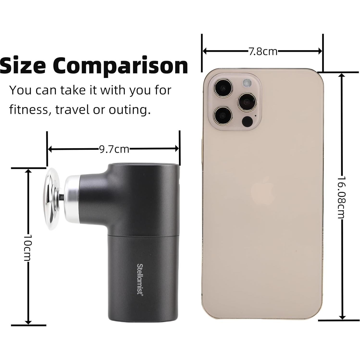 Mini Pistola de Masaje AEROVITA con Calor y 4 Cabezas - 0.27kg