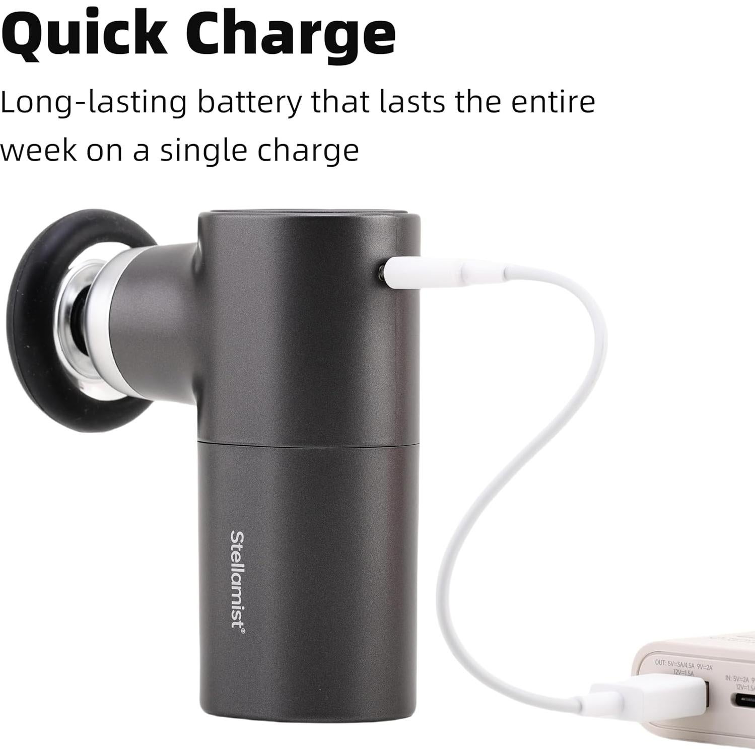 Mini Pistola de Masaje AEROVITA con Calor y 4 Cabezas - 0.27kg