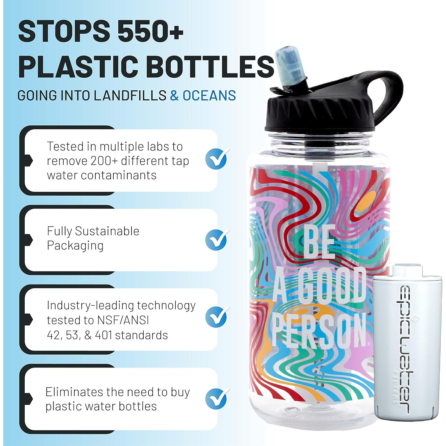 Botella de Agua Nalgene Epic 0.95 L con Doble Filtro BPA Free