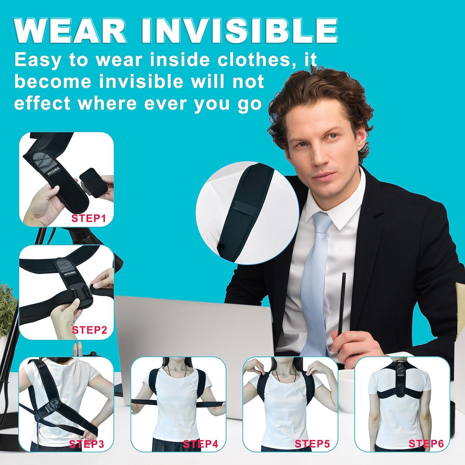 Corrector de Postura ACCUBIO Ajustable para Espalda y Clavícula