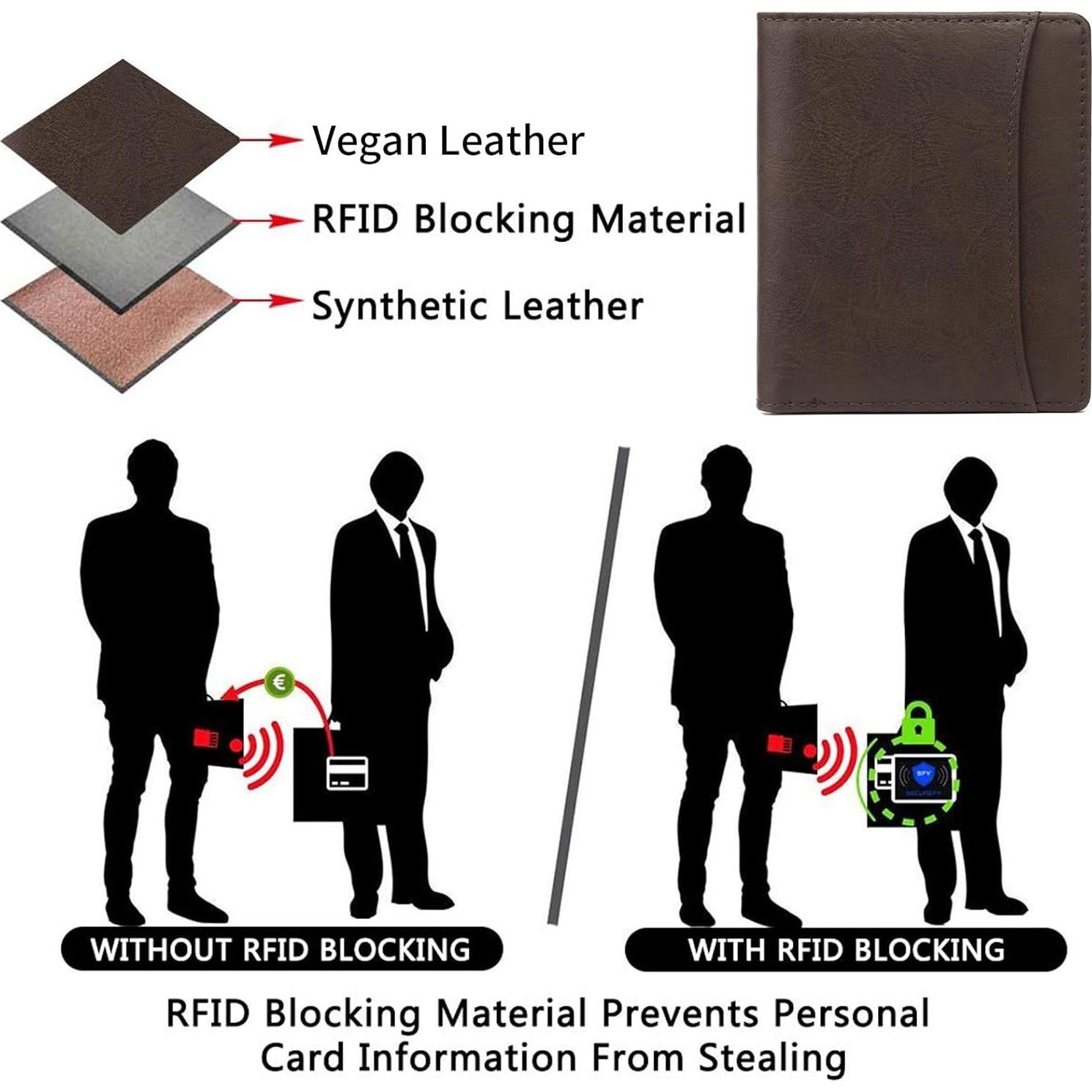 Cartera Bifold GAEKEAO Slim para Hombres con Bloqueo RFID