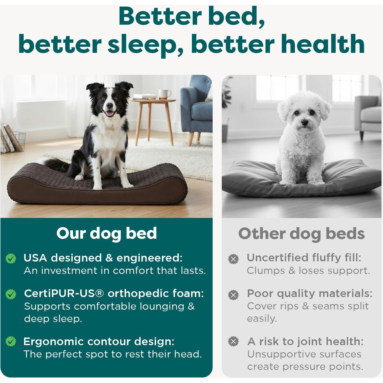 Cama ortopédica Furhaven para perros grandes y medianos - Chocolate