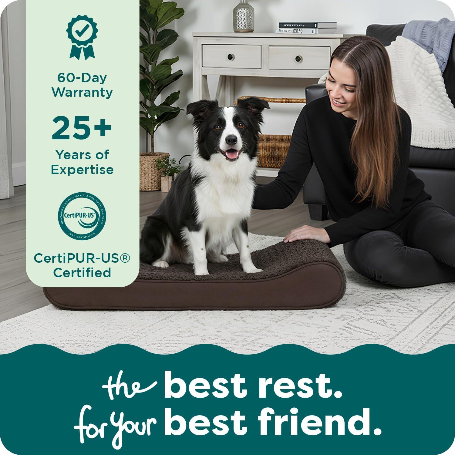 Cama ortopédica Furhaven para perros grandes y medianos - Chocolate