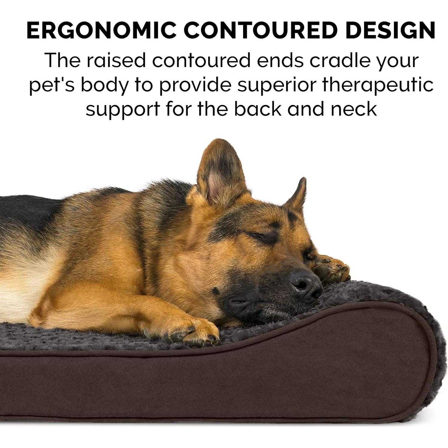 Cama ortopédica Furhaven para perros grandes y medianos - Chocolate