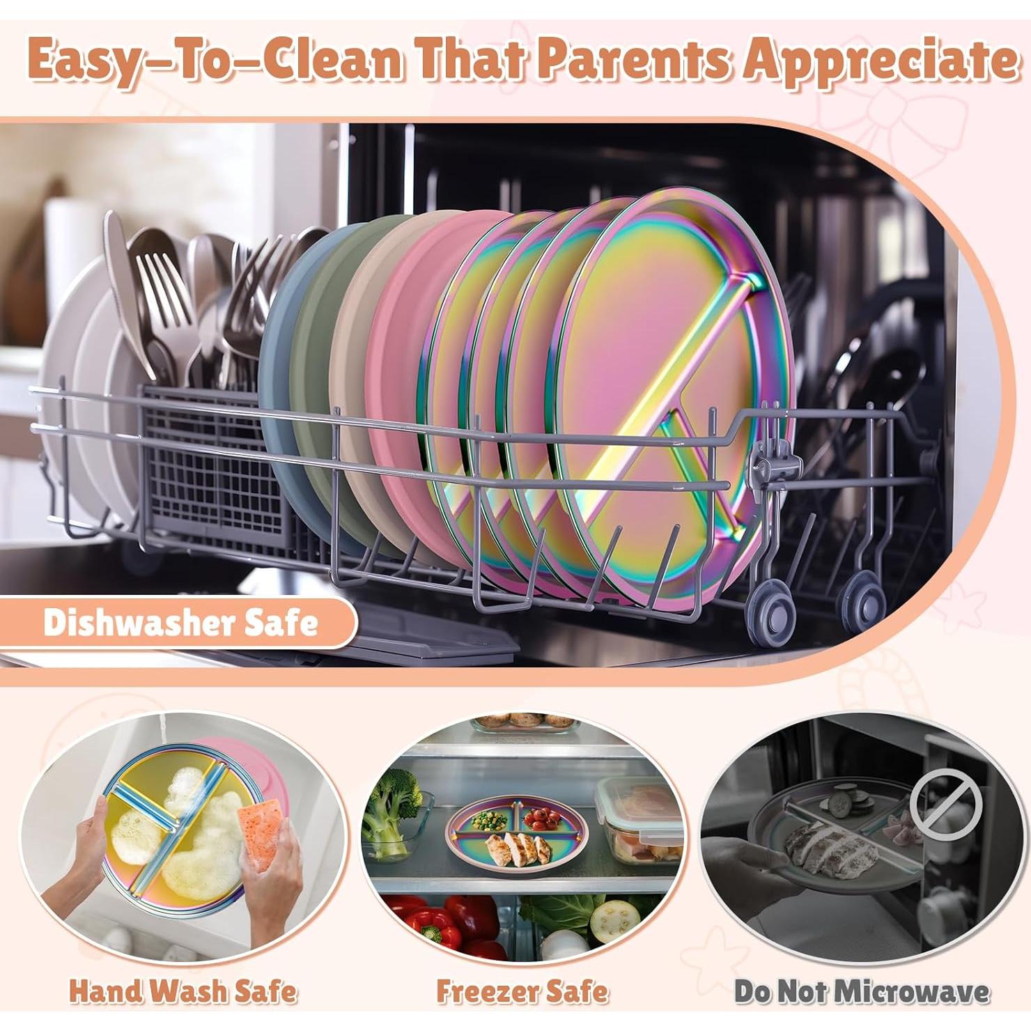 Set de Platos Divididos para Niños Goldusk, 2 Piezas 23 cm