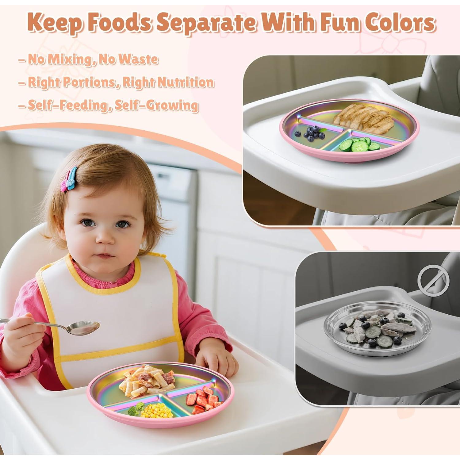 Set de Platos Divididos para Niños Goldusk, 2 Piezas 23 cm