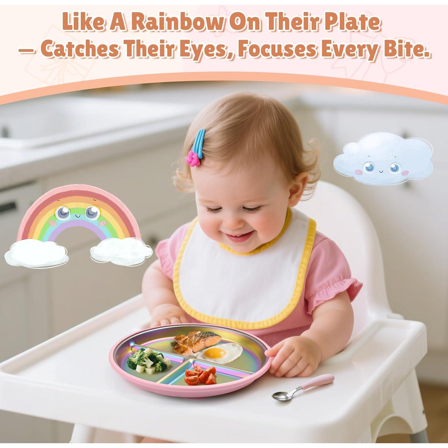 Set de Platos Divididos para Niños Goldusk, 2 Piezas 23 cm