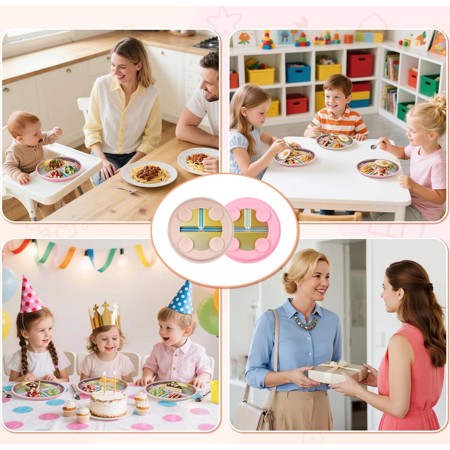 Set de Platos Divididos para Niños Goldusk, 2 Piezas 23 cm