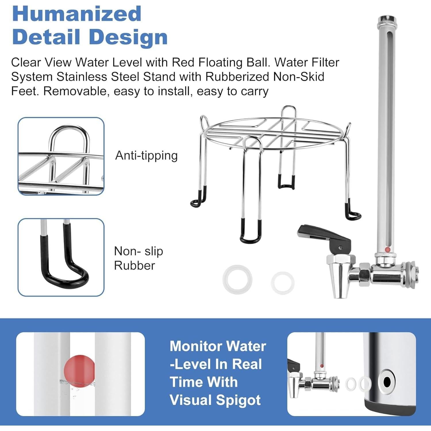 Sistema de filtración de agua Fetechmate 8.5L con filtros de carbón