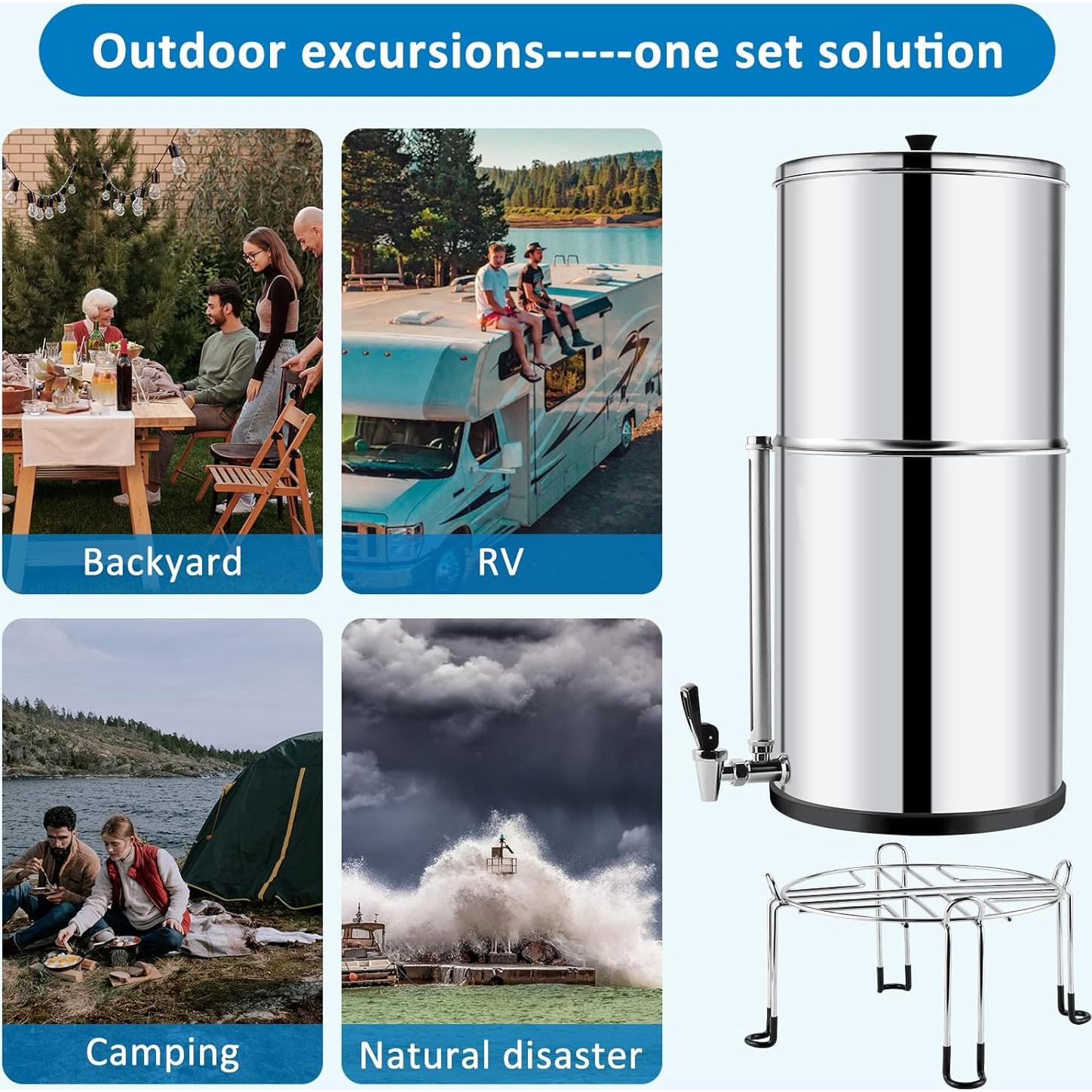 Sistema de filtración de agua Fetechmate 8.5L con filtros de carbón