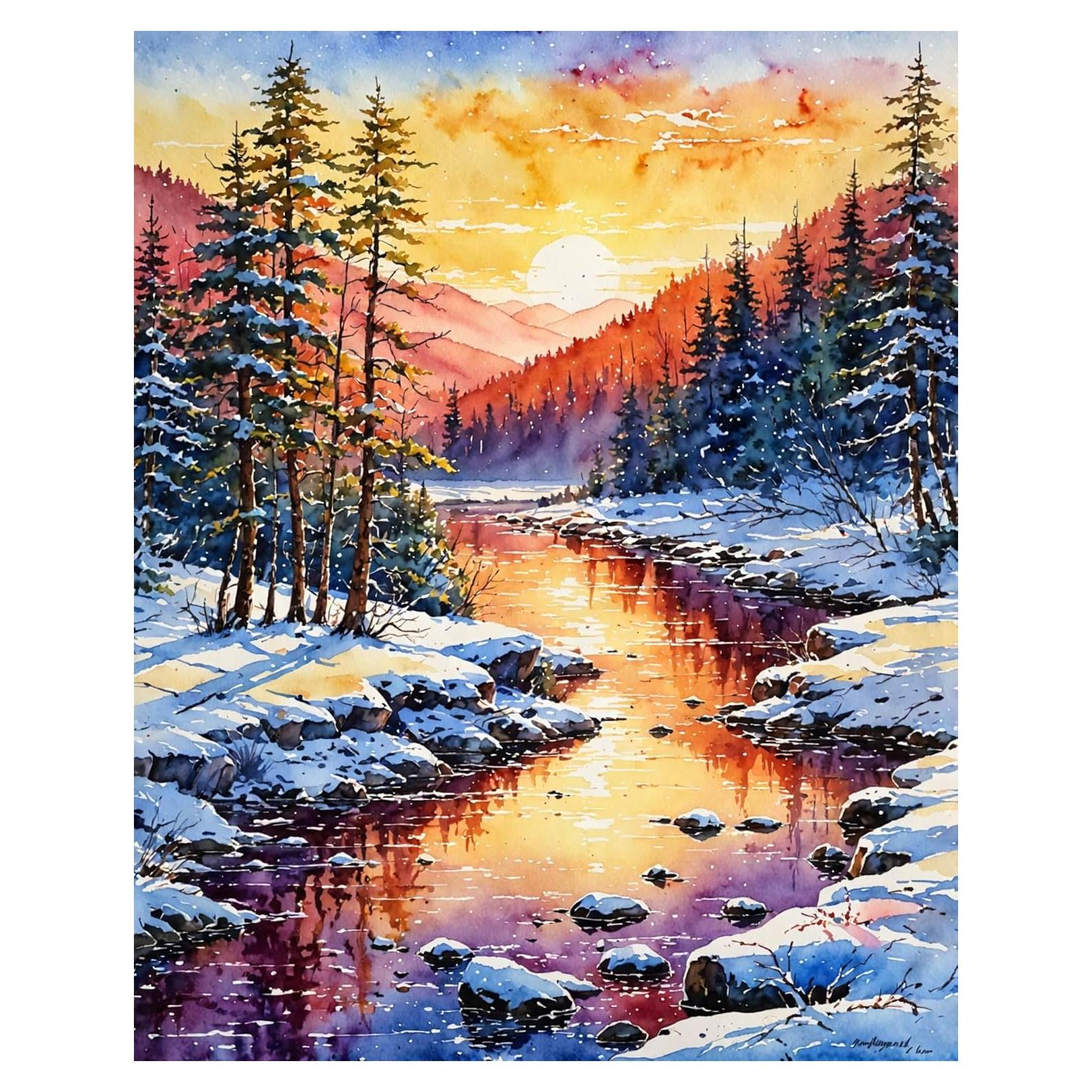 Kit de Pintura por Números Ldazao Bosque Invernal 40x50 cm