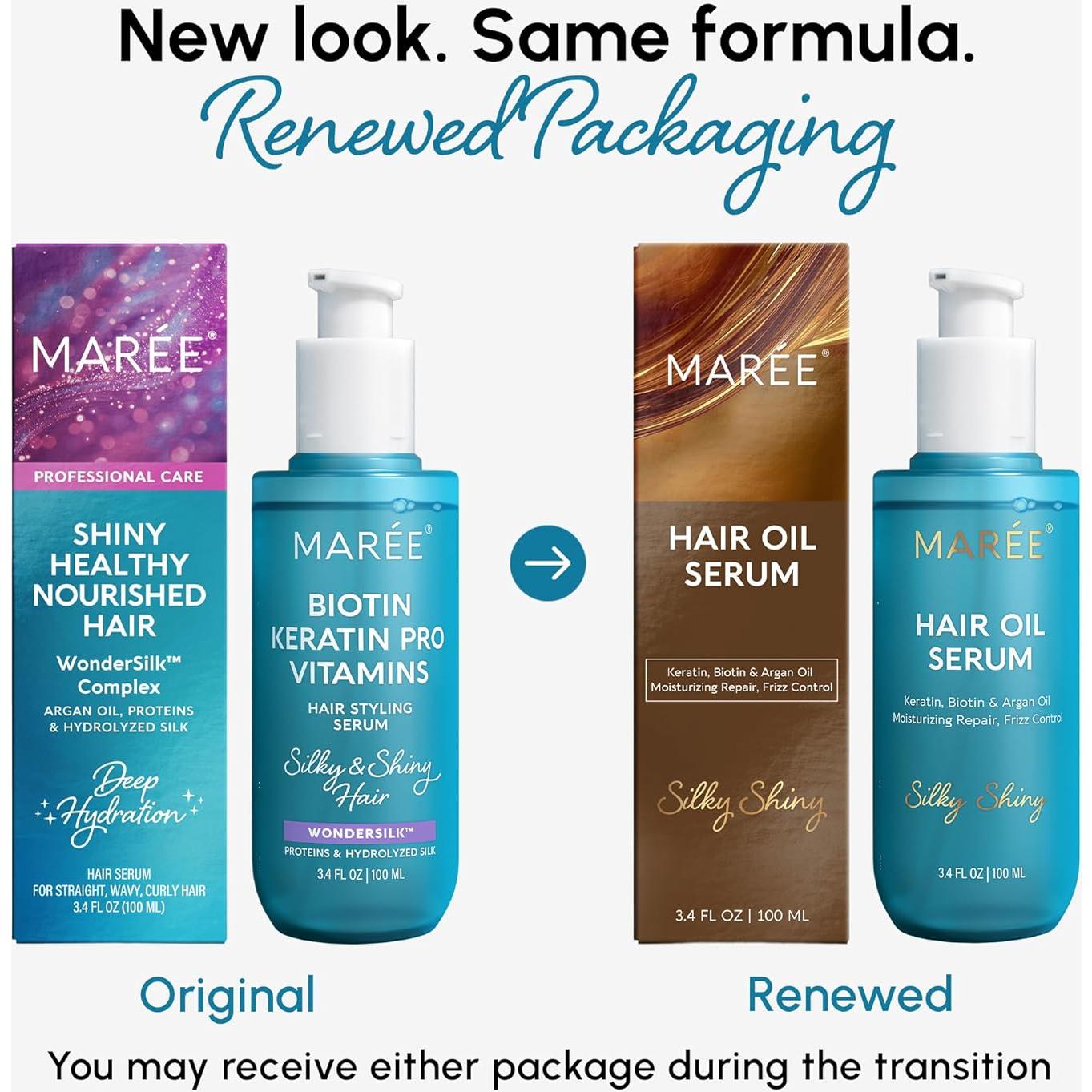 MAREE Aceite para el Cabello Frizzado 2 Pack - Suero Hidratante
