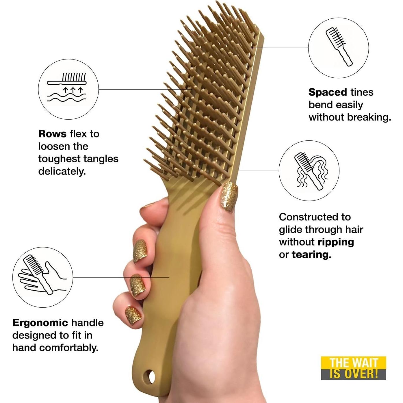 Cepillo Desenredante PuffCuff TangleMaster para Cabello Rizado