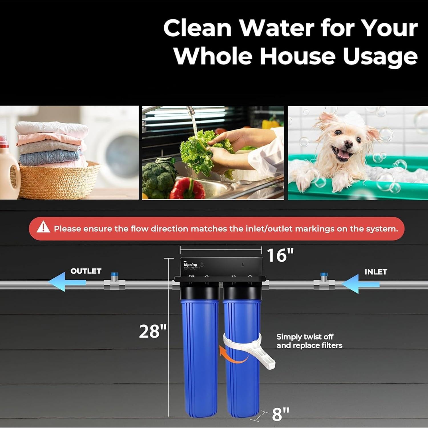 Sistema de Filtro de Agua iSpring WGB22B-KS 2 Etapas 56.78 L/min