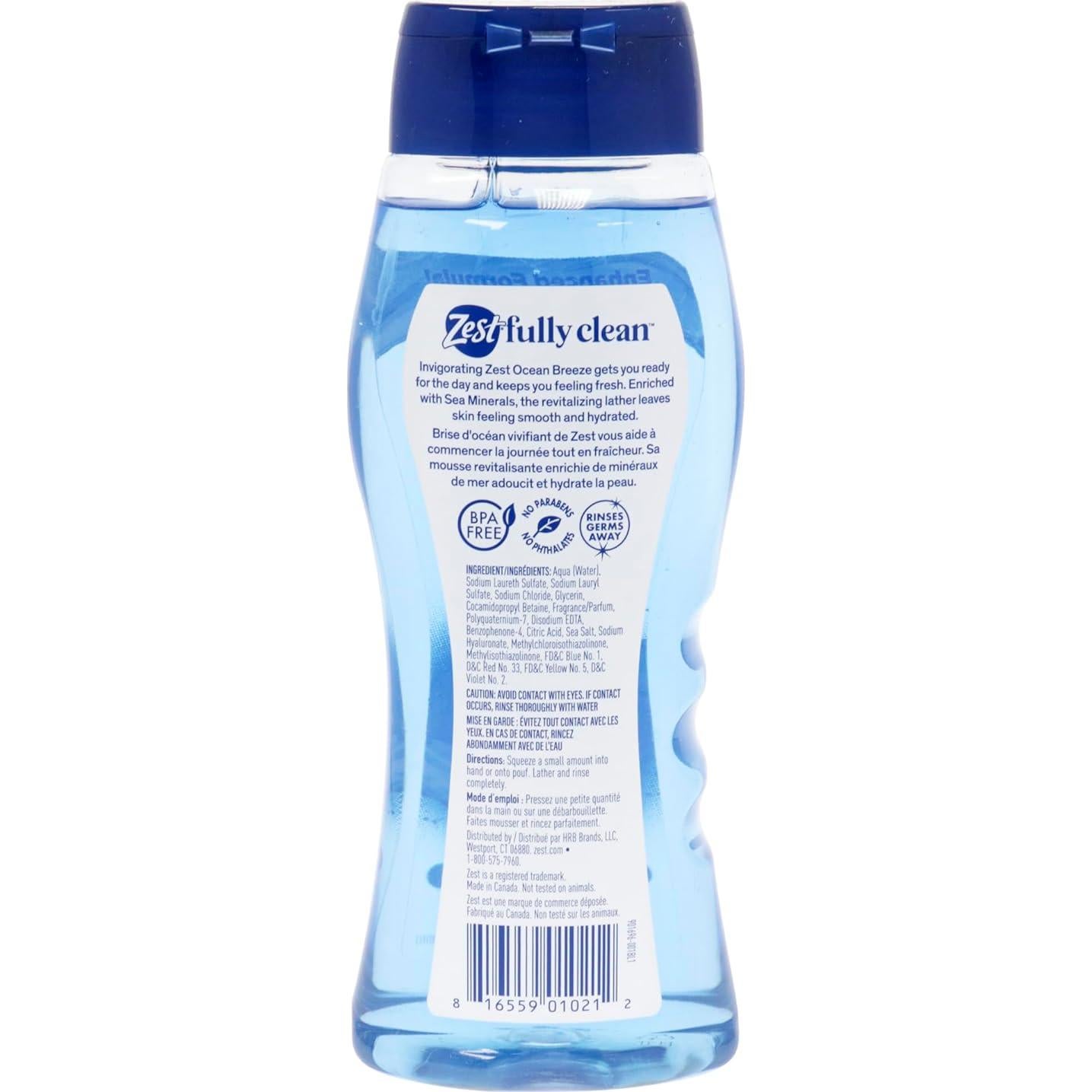 Gel de Ducha Zest Brisa Oceánica 591 ml Hidratante