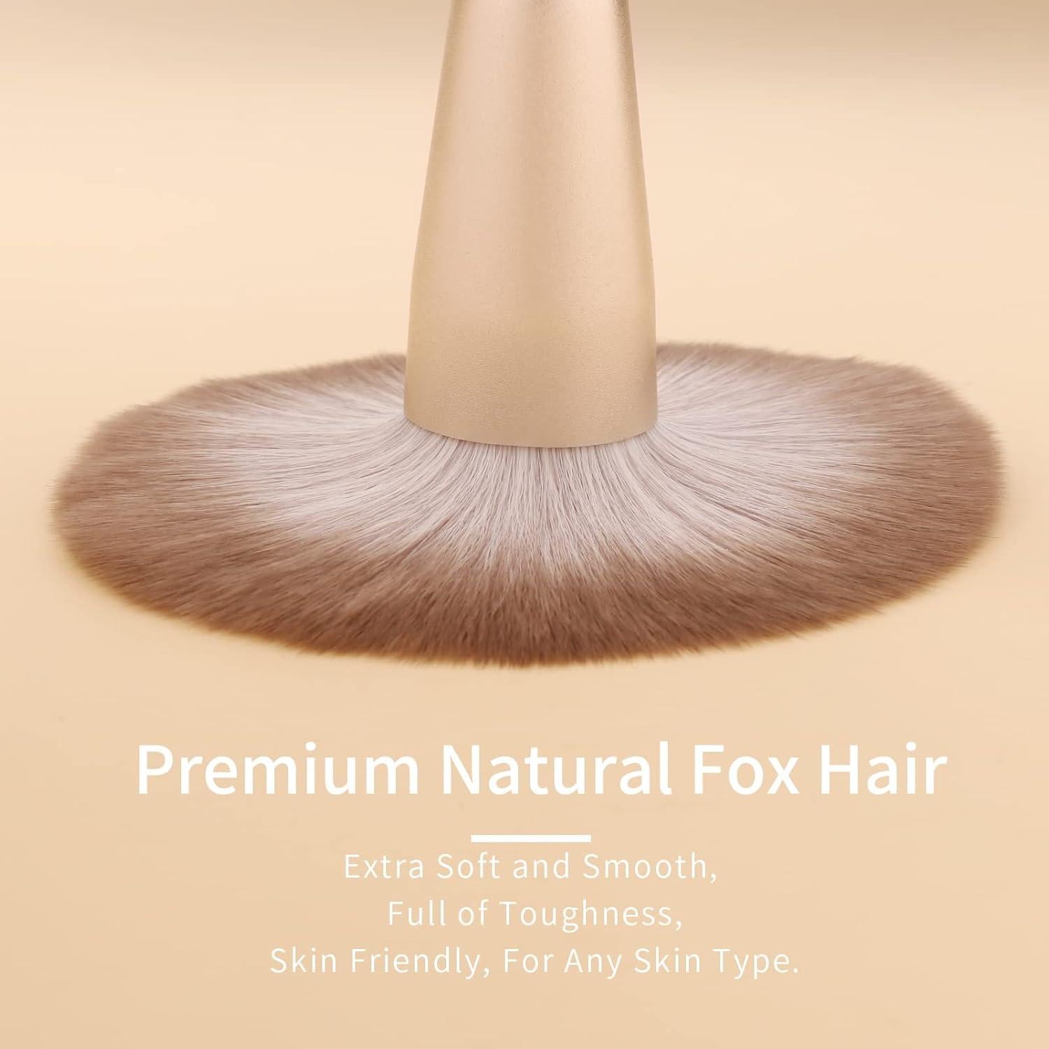 Juego de Brochas de Maquillaje Natural ORRA 10 Piezas Oro Blanco