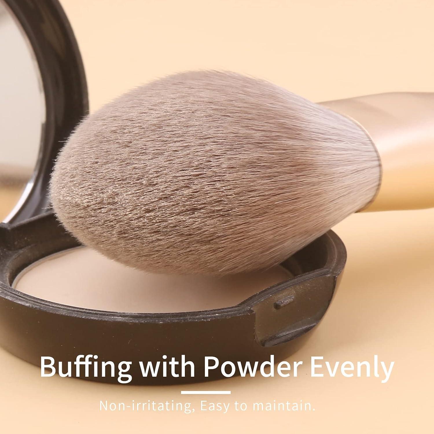 Juego de Brochas de Maquillaje Natural ORRA 10 Piezas Oro Blanco