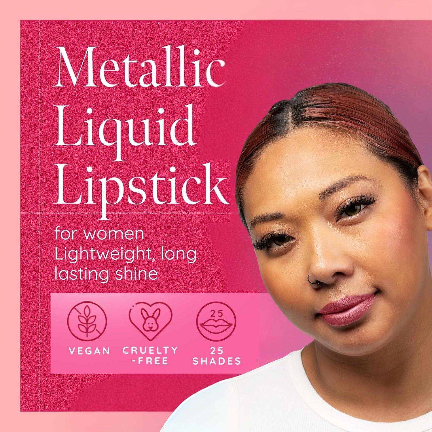 Pintalabios Líquido Metálico Aromi Alpine Bloom Castaño Rosado