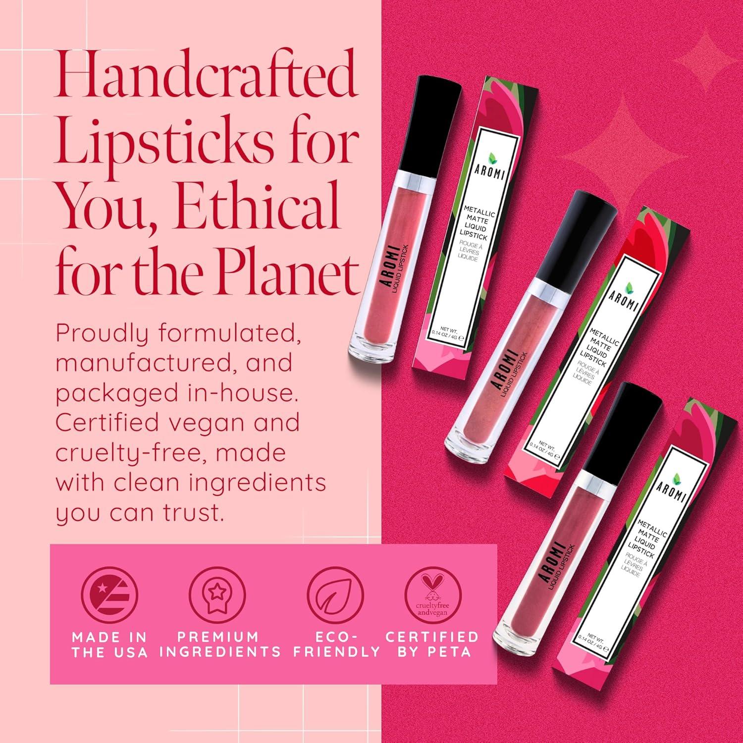 Pintalabios Líquido Metálico Aromi Alpine Bloom Castaño Rosado