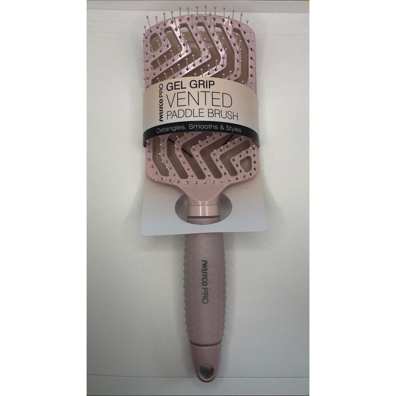Cepillo de Pelo Ventilado Swissco con Gel Grip Rosa Ballet