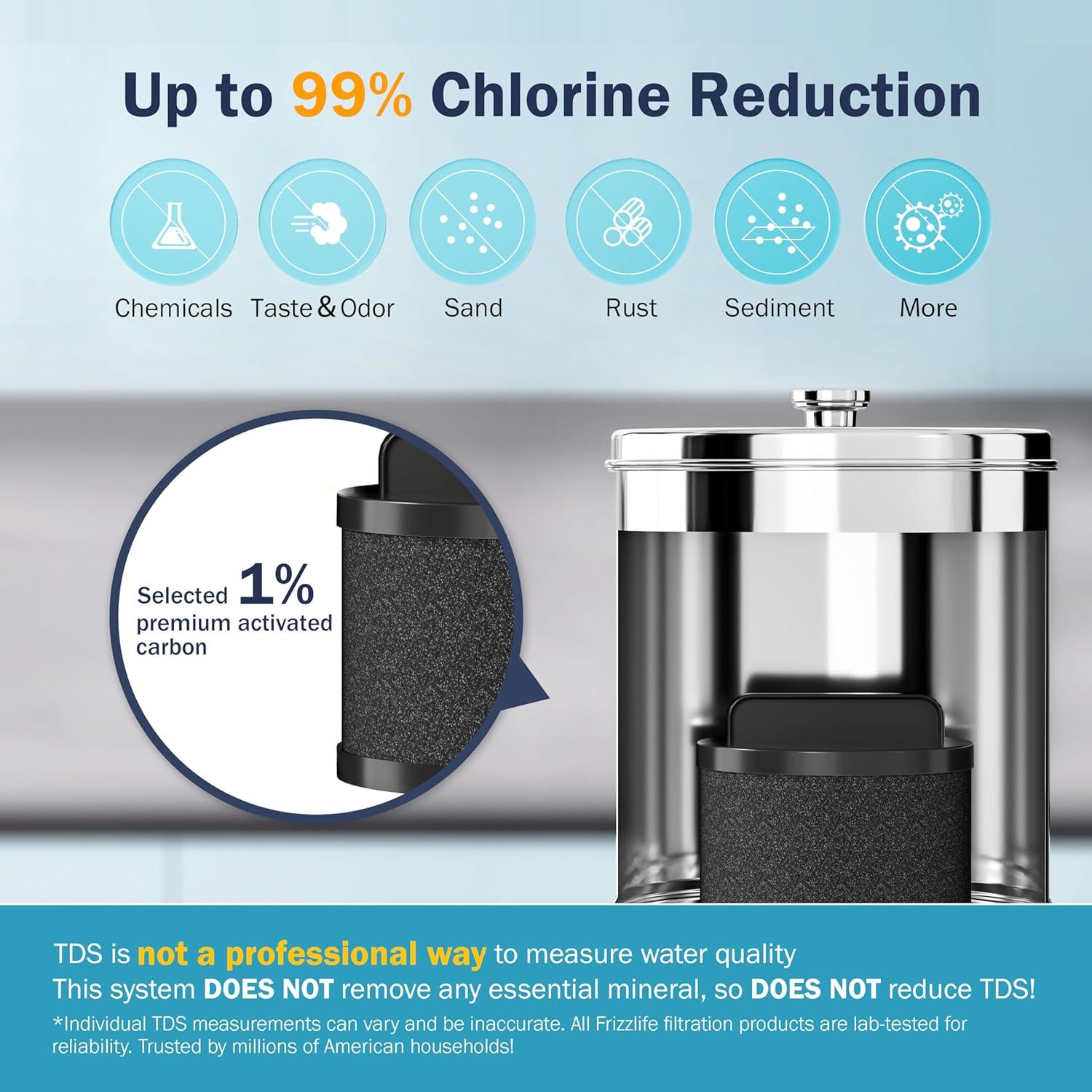 Filtro de Agua Frizzlife G210, Acero Inoxidable 8.5L