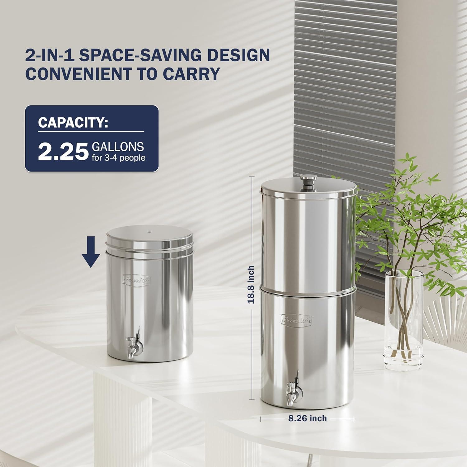 Filtro de Agua Frizzlife G210, Acero Inoxidable 8.5L