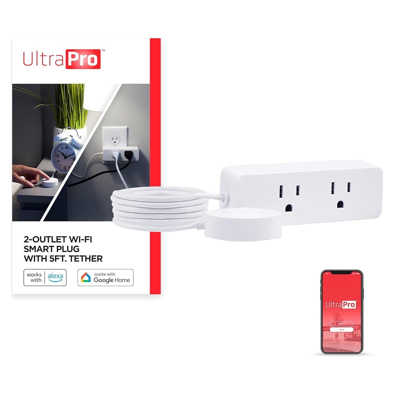 Enchufe Inteligente Doble UltraPro WiFi 2.4GHz con Tether